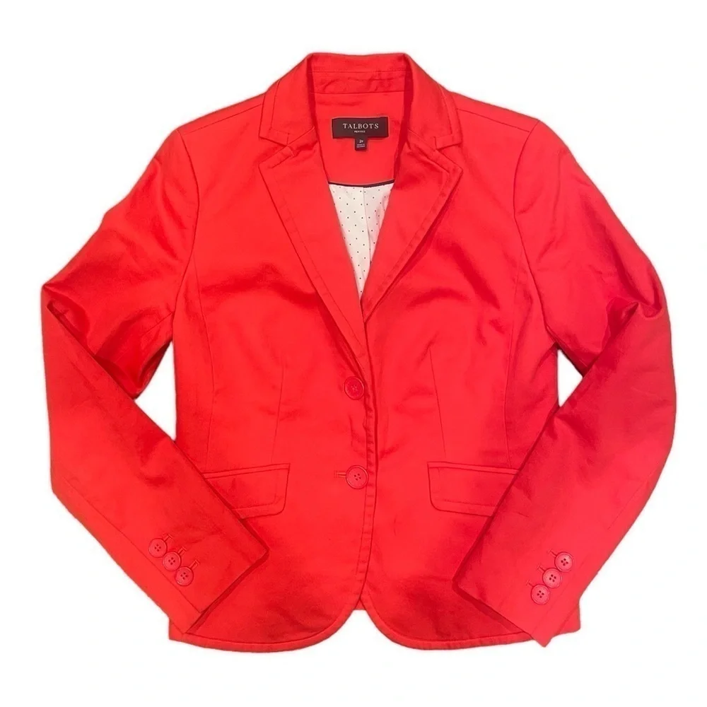 TALBOTS PETITES Coral Double Button Blazer - Coral